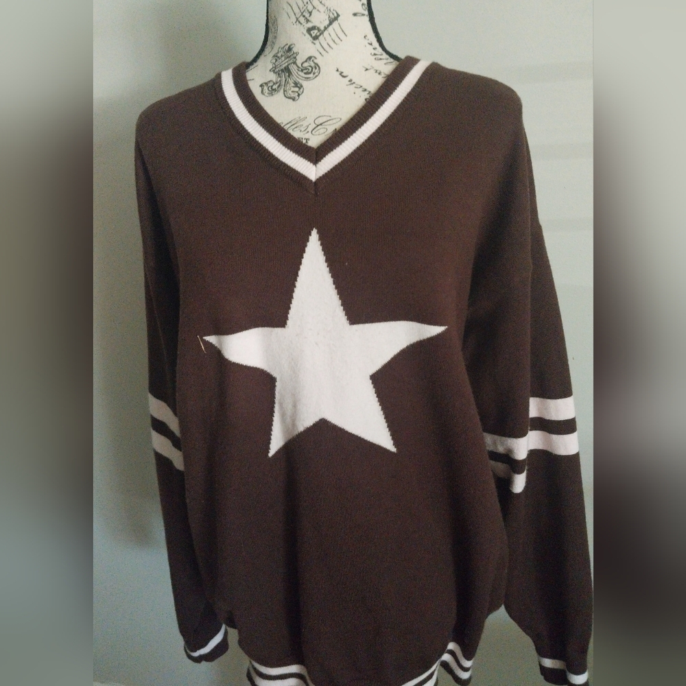 Ladies Urban Weekend Brown Star Sweater